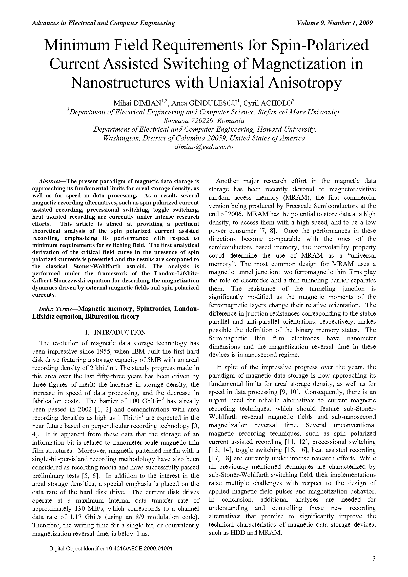 PDF Quickview for paper with DOI:10.4316/AECE.2009.01001
