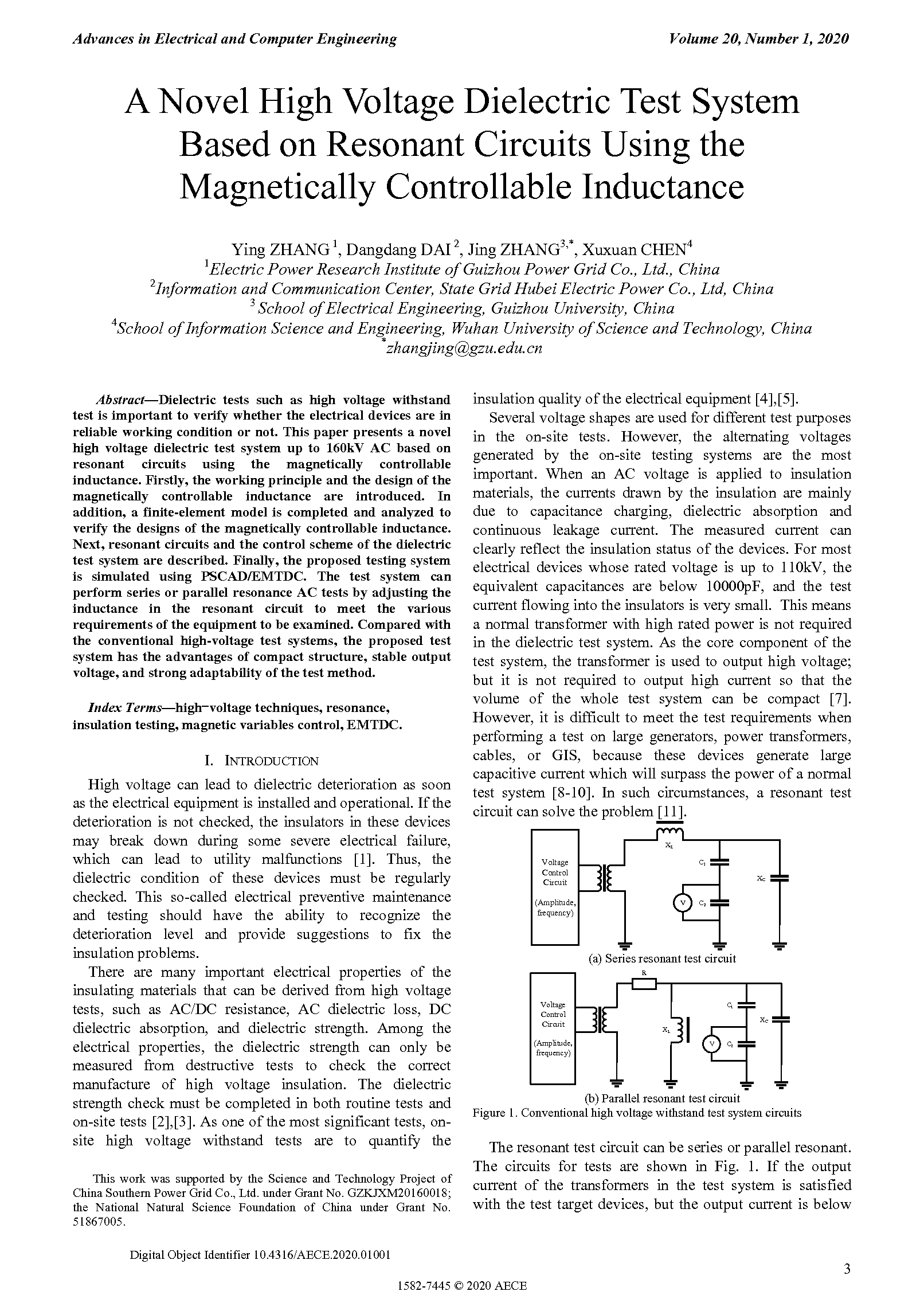 PDF Quickview for paper with DOI:10.4316/AECE.2020.01001